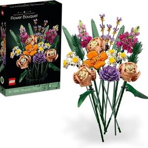 LEGO Botanical Faux Floral Arrangement with Orange and Purple